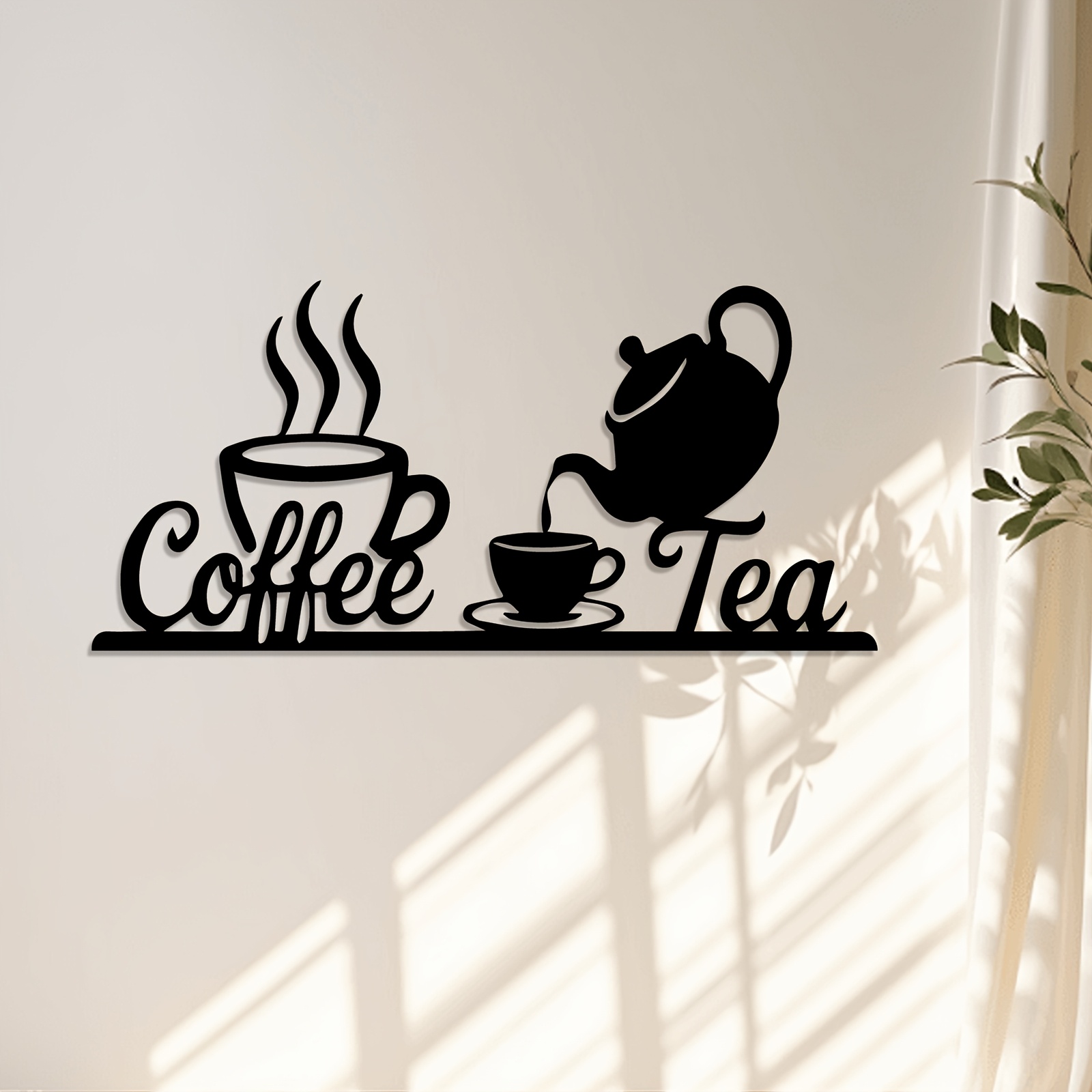 Coffee Tea Icon - 1-Piece Set of Rustic Metal Coffee
