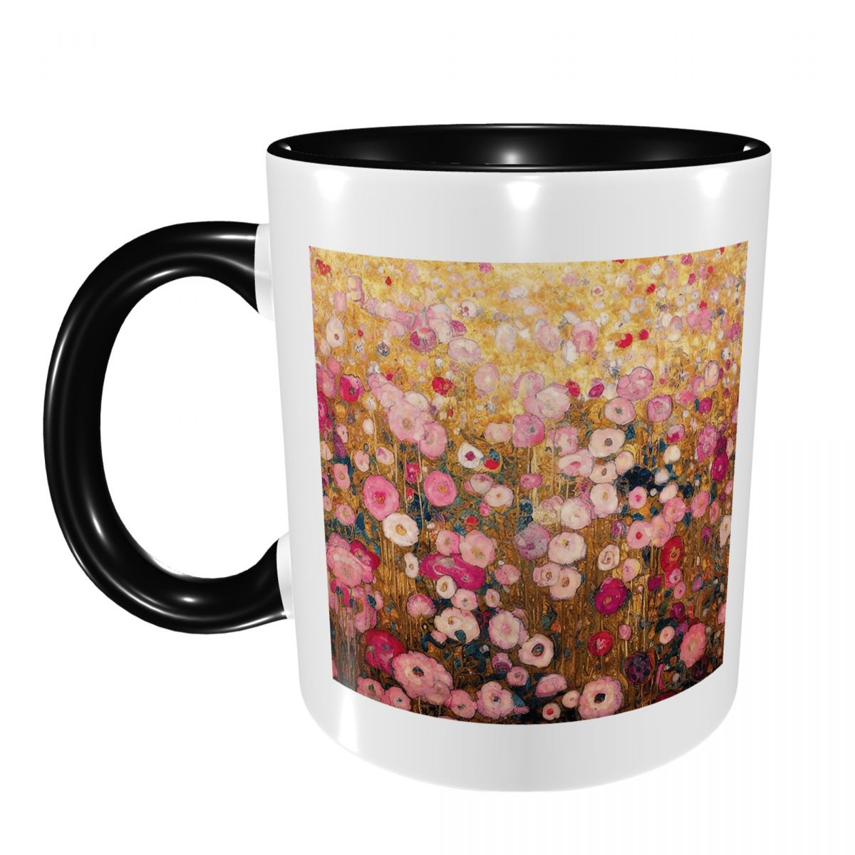 Coffee Tea For Garden - Gustav Klimt Pink Flower Garden Mug