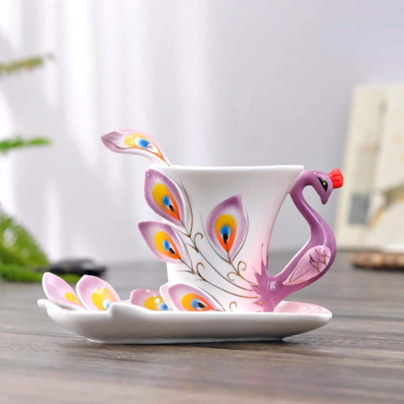 Coffee Tea Difference - Ceramics Peacock Coffee Mug Cute and