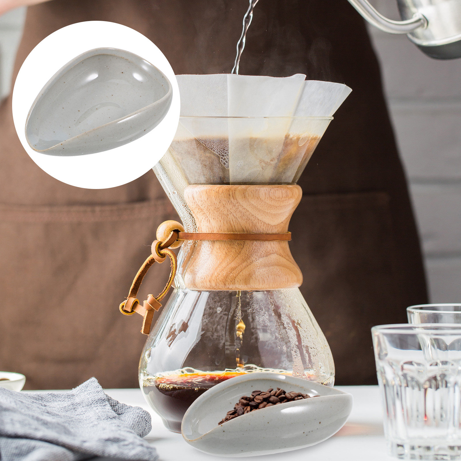 Coffee Tea Bean - Premium Ceramic Coffee Bean Dosing Tray