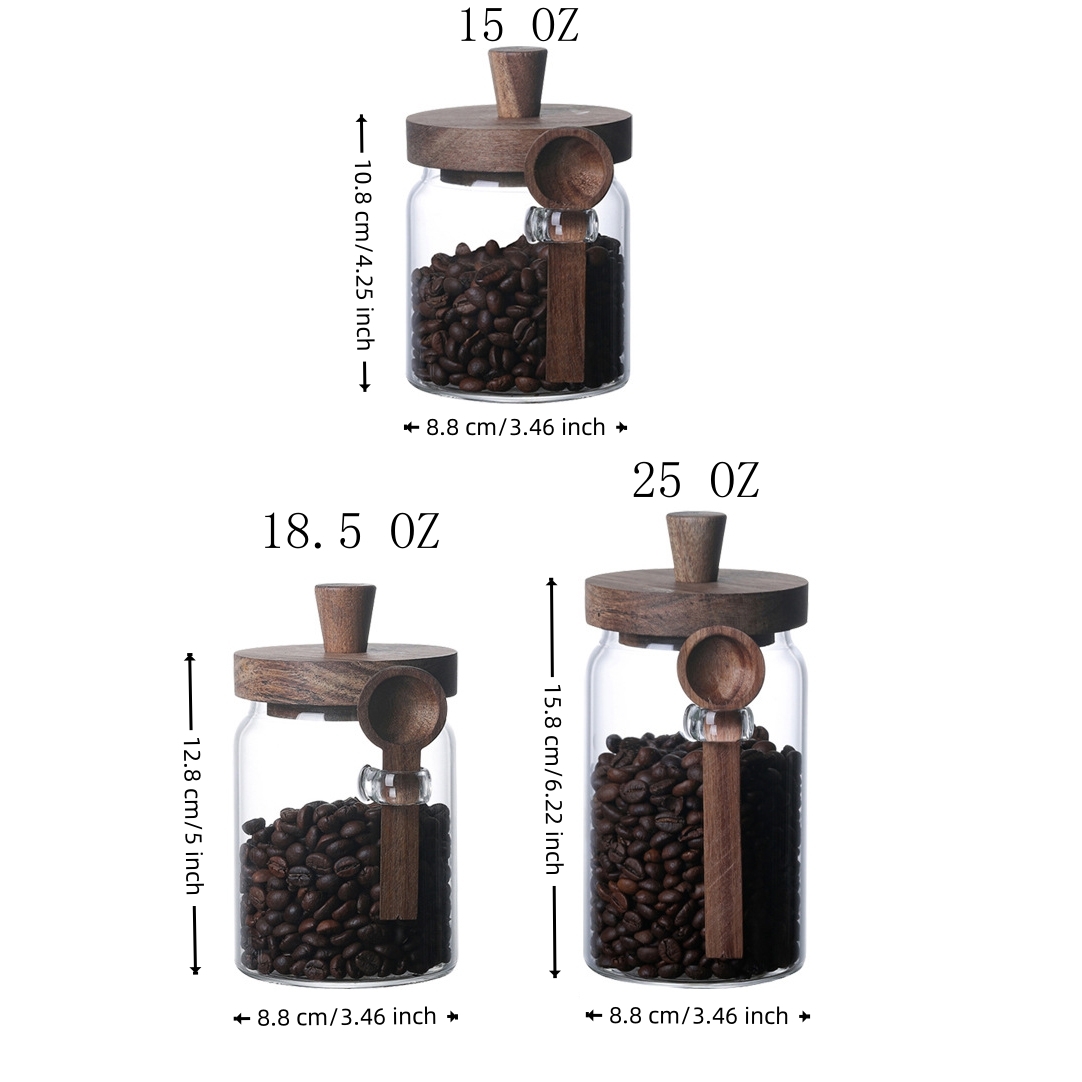 Coffee Tea Jars - 3 Pack High Borosilicate Glass Storage