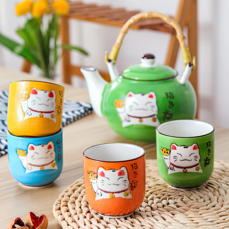Coffee Tea In Chinese - Japan Creative Multicolor Cartoon Lucky Cat