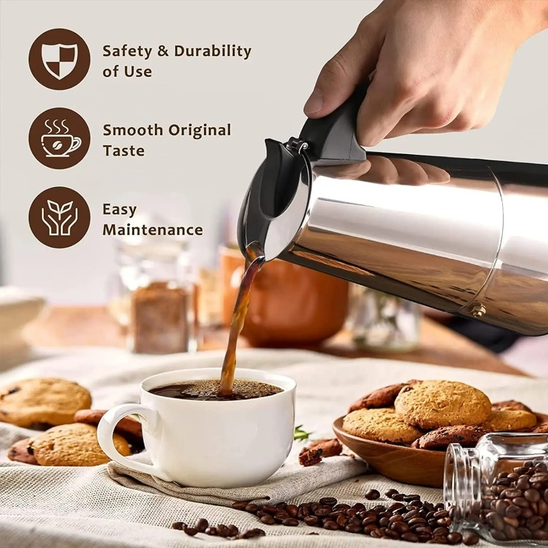 6 Cup Mocha Pot Stainless Stee - đánh giá và giá Coffee Tea Chocolate