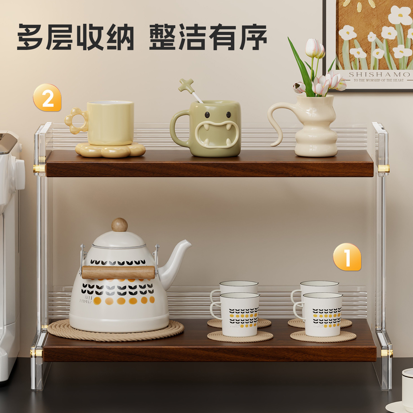 Desktop cup storage rack Count - đánh giá và giá Tea Coffee Set Up