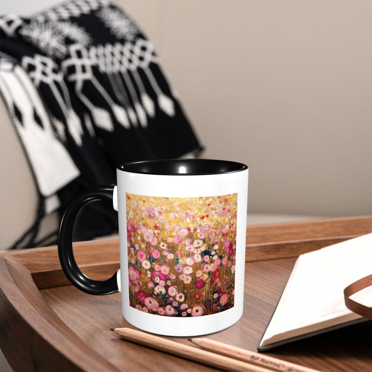 Gustav Klimt Pink Flower Garde - đánh giá và giá Coffee Tea For Garden