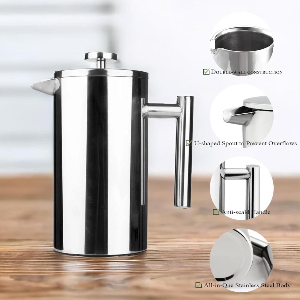 French Press Coffee Maker, 304 - đánh giá và giá French Press Coffee & Tea