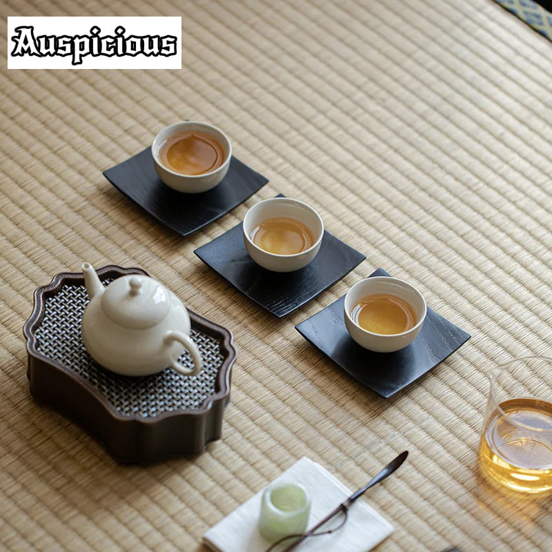 2pc/set Retro Solid Wood Coast - đánh giá và giá Coffee Tea In Chinese
