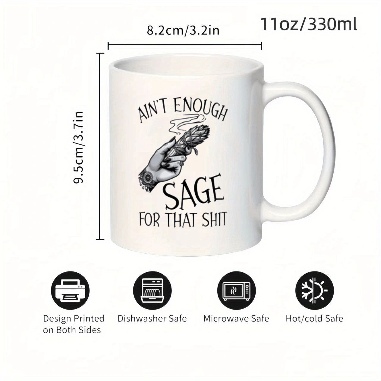 Ceramic Ain T Enough Sage Mug  - đánh giá và giá Coffee Tea Or