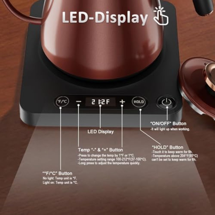Gooseneck Electric Kettle 1.0L - đánh giá và giá Pour Over Kettle