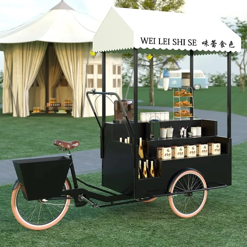 Mobile Tricycle Display Stand  - đánh giá và giá Coffee Tea Vendor