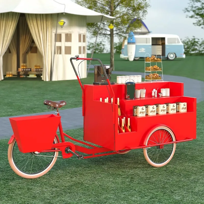 Mobile Tricycle Display Stand  - đánh giá và giá Coffee Tea Vendor
