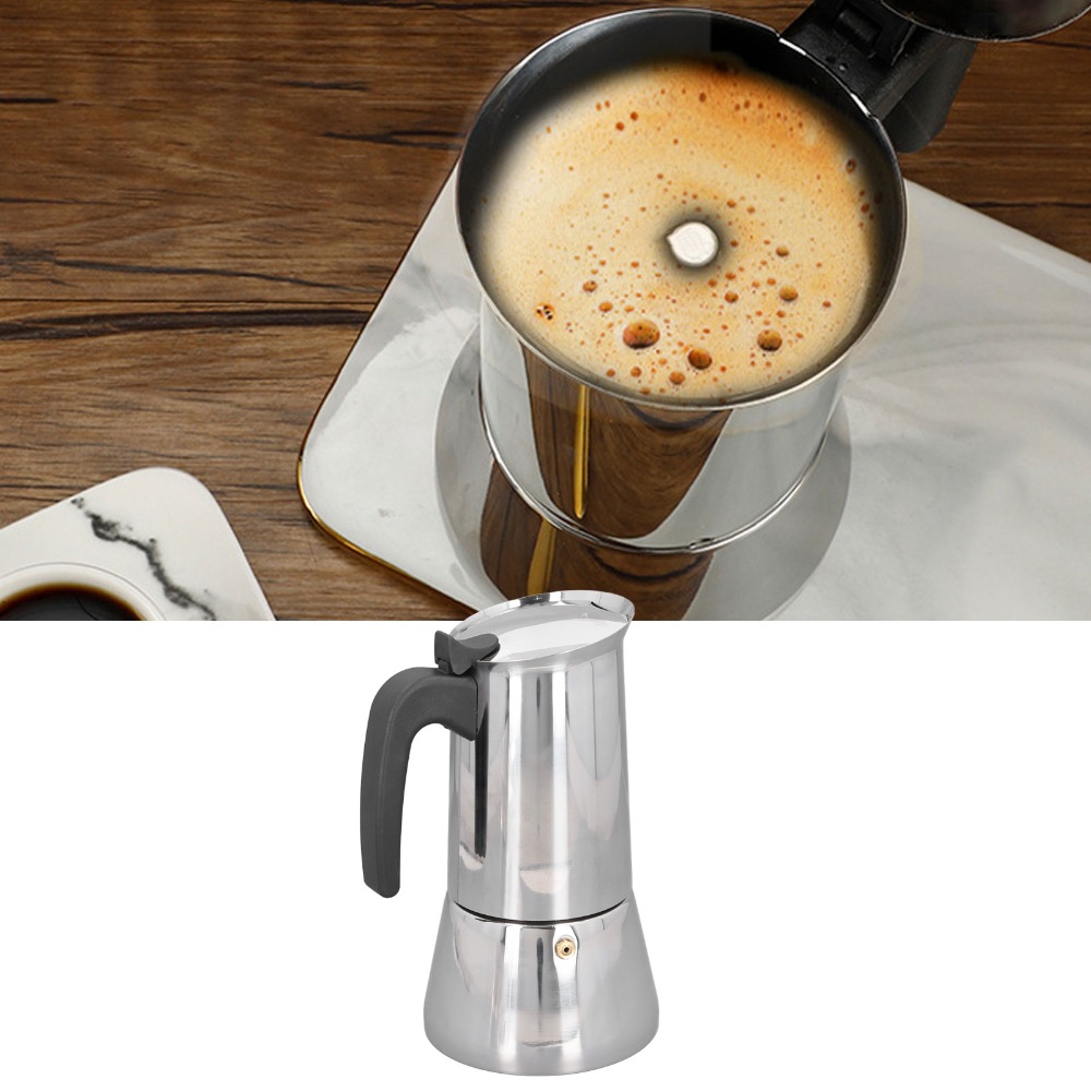 Stainless Steel Moka Pot Large - đánh giá và giá Coffee Tea Chocolate