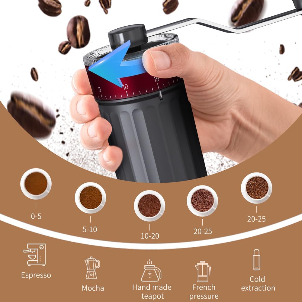 Manual Coffee Grinder with 40  - đánh giá và giá French Press Coffee & Tea