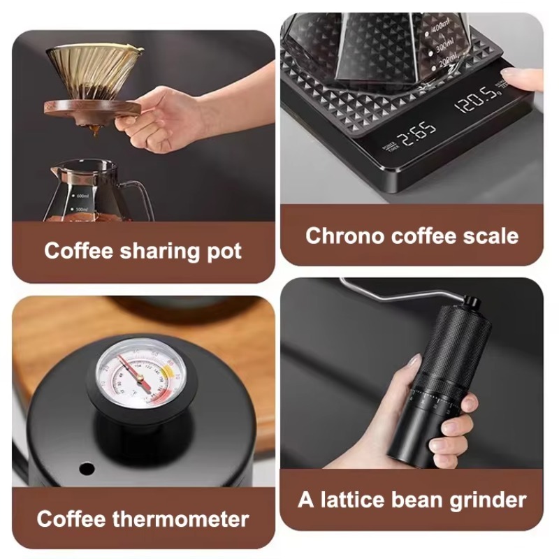 10pcs Travel Coffee Set Manual - đánh giá và giá Pour Over Kettle
