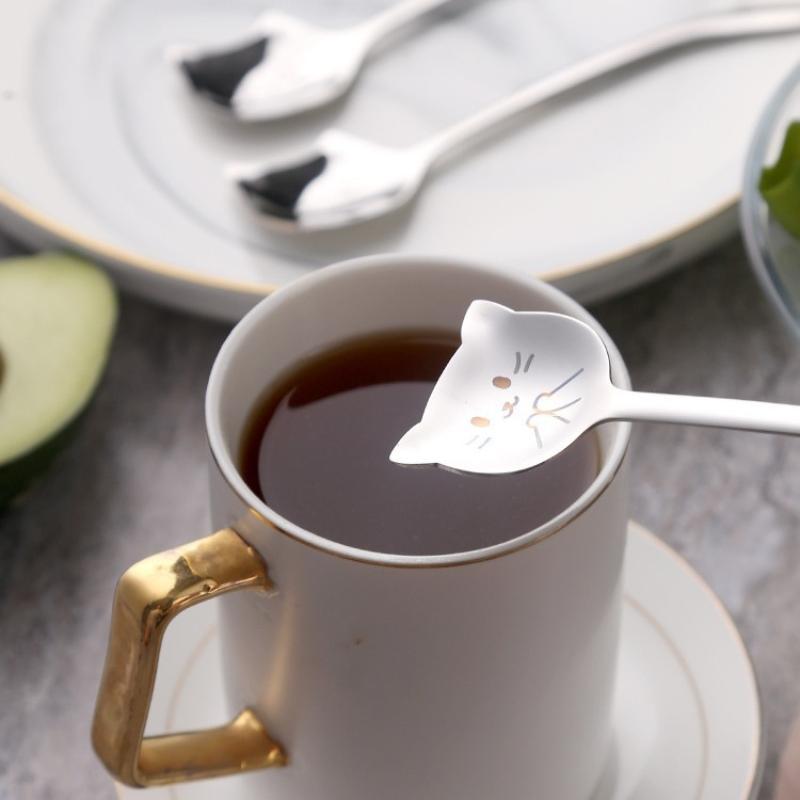 Stainless Steel Cute Cat Spoon - đánh giá và giá Coffee Tea Uses