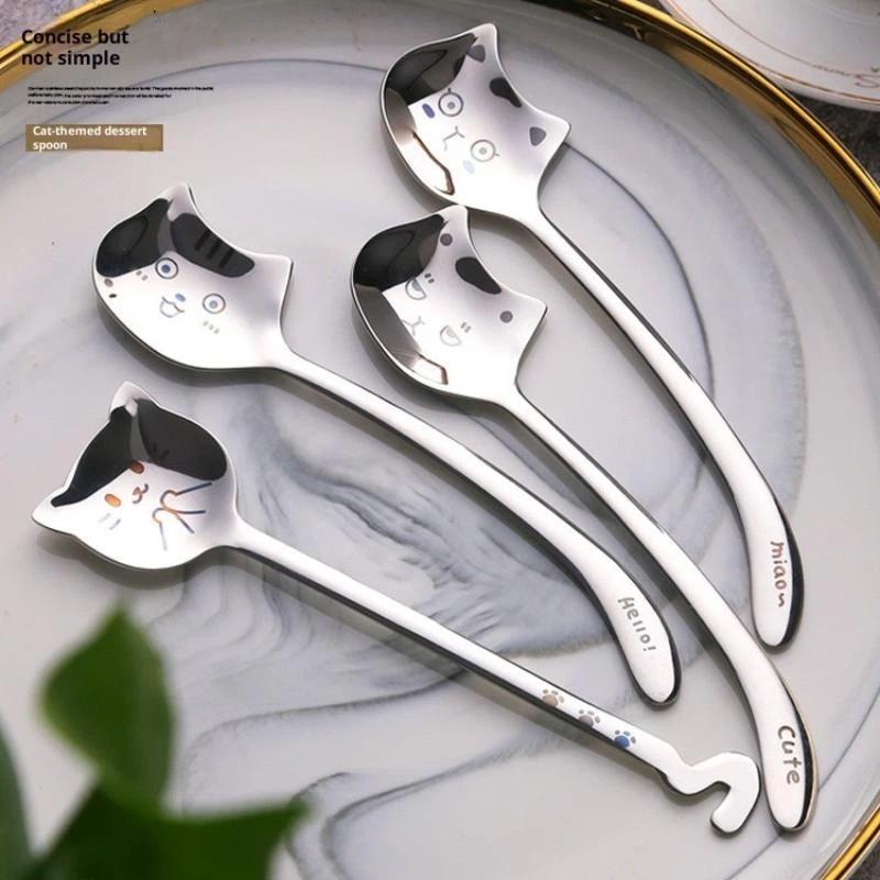 Stainless Steel Cute Cat Spoon - đánh giá và giá Coffee Tea Uses