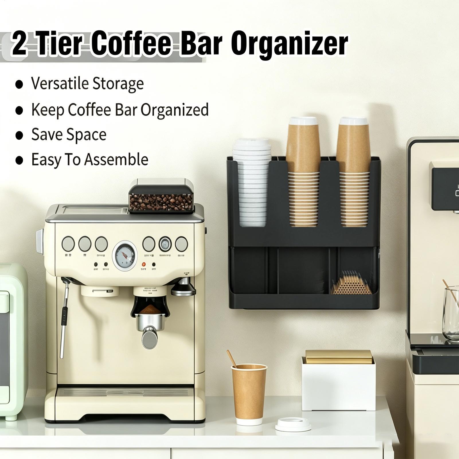 Coffee Bar Organizer 6-Compart - đánh giá và giá Tea Coffee Set Up