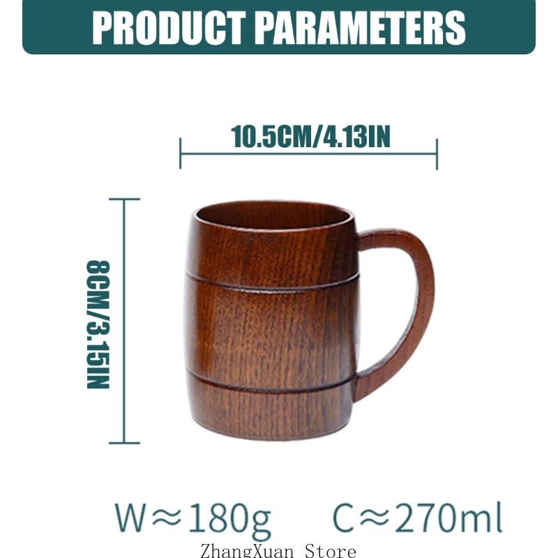 270Ml Tay Cầm Bằng Gỗ Cốc Bia  - đánh giá và giá Coffee Tea Or
